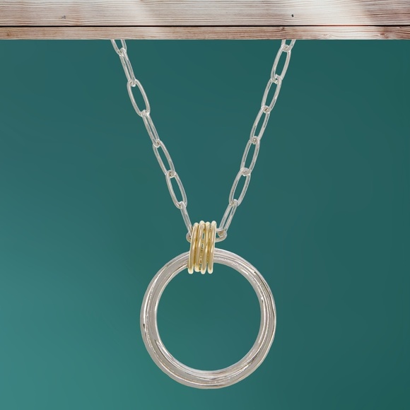 Two-Tone Ring Necklace - Picture 9 of 11